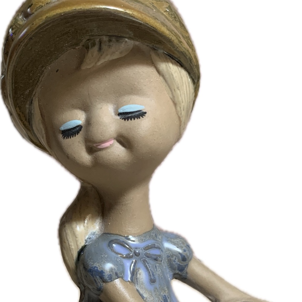 Vintage Mid-Century 1960s Mod Girl Figurine w/ Beanie. Made in Japan.